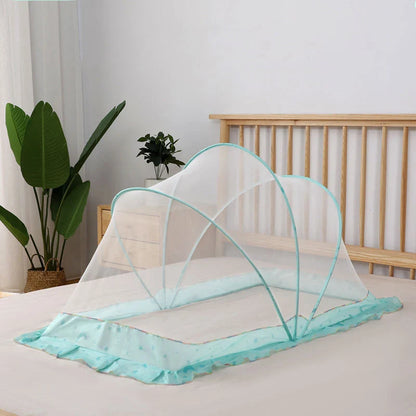 Baby Bottomless Foldable Mosquito Net in elegant grey, easy to store and effective against mosquitoes