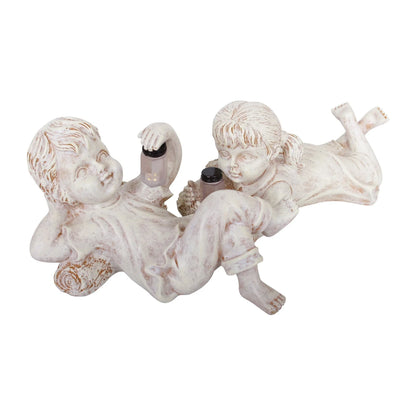 Charming solar-powered firefly garden statue with resin construction and automatic nighttime lighting