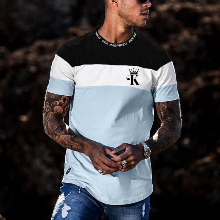 Casual round neck short sleeve digital printing t-shirt in various colors