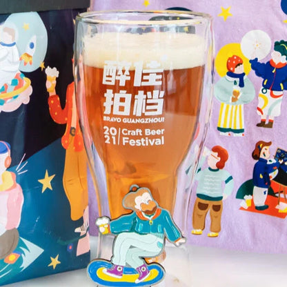 Premium double-wall insulated cocktail glasses in sleek, suspended design for chilled beverages