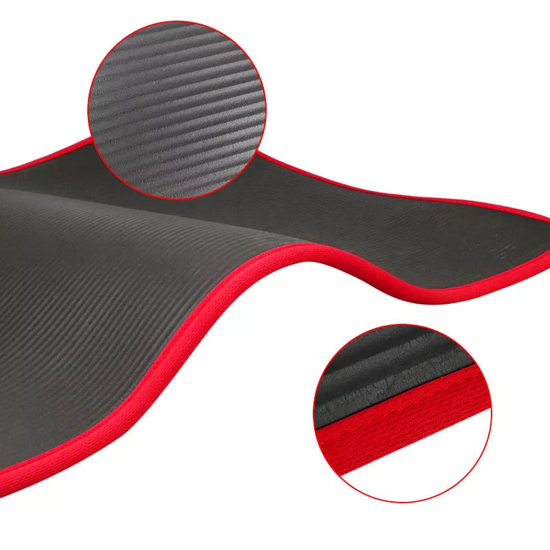 Extra thick non-slip yoga mat in black, blue, pink, or purple, ideal for beginners and professionals
