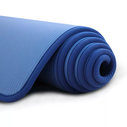 Extra thick non-slip yoga mat in black, blue, pink, or purple, ideal for beginners and professionals