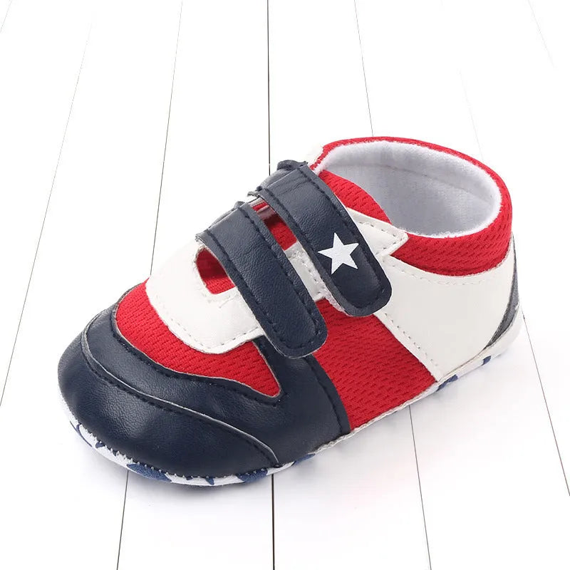 Boys breathable mesh toddler shoes with non-slip sole, sizes 11cm to 13cm