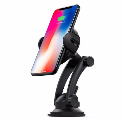Magnetic car phone holder with wireless charging for secure, hands-free smartphone use while driving