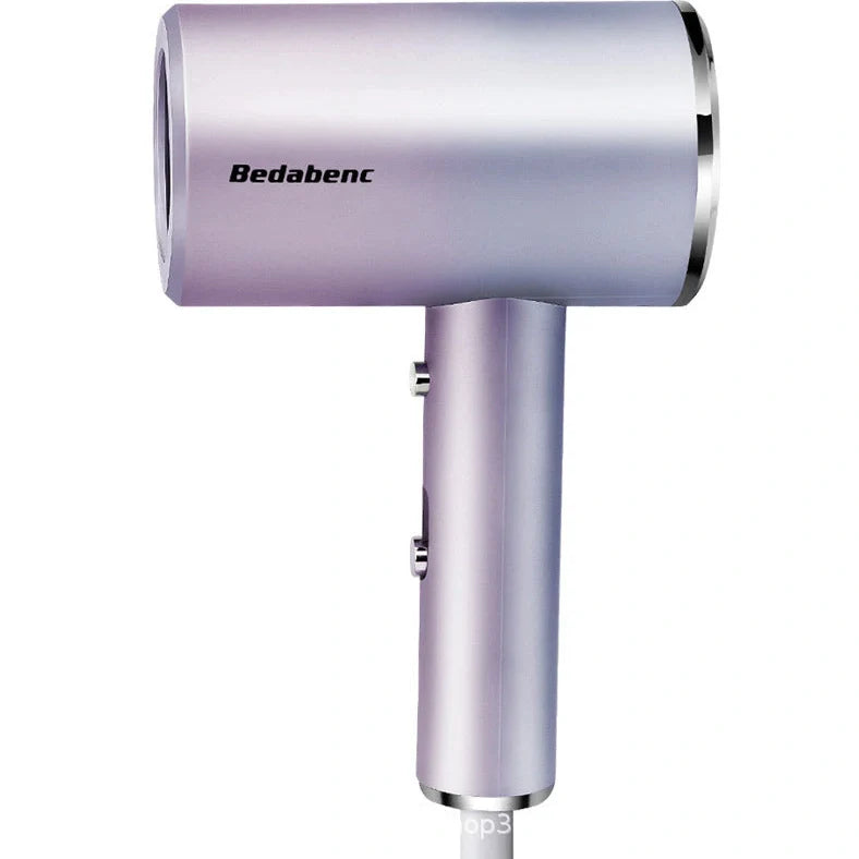 Compact black negative ion hair dryer showing 18cm length with four speed buttons and hot/cold air switch