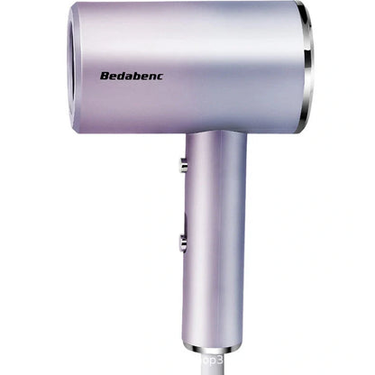 Compact black negative ion hair dryer showing 18cm length with four speed buttons and hot/cold air switch