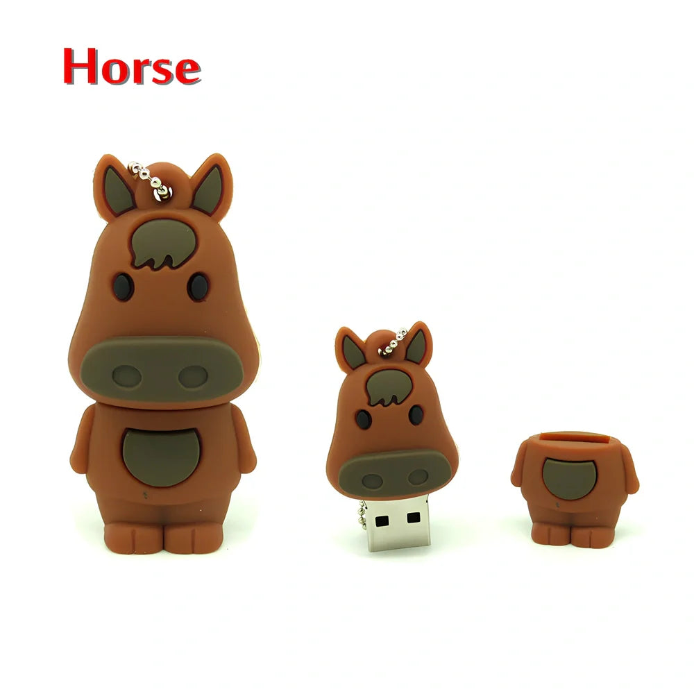 Zodiac animal USB flash drive with Year of the Ox design showing brown colour option