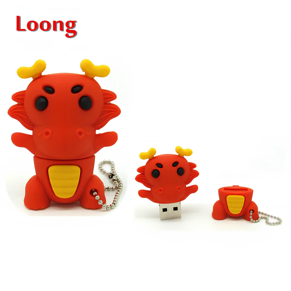Zodiac animal USB flash drive with Year of the Ox design showing brown colour option