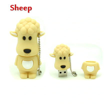 Zodiac animal USB flash drive with Year of the Ox design showing brown colour option