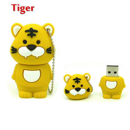 Zodiac animal USB flash drive with Year of the Ox design showing brown colour option