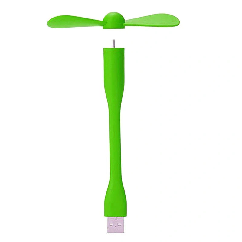 Mini USB bamboo dragonfly bendable fan with silicone blades for safe, portable cooling
