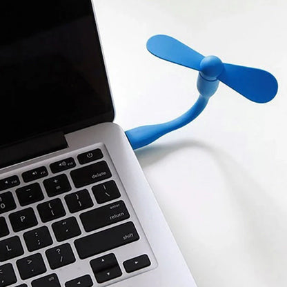 Mini USB bamboo dragonfly bendable fan with silicone blades for safe, portable cooling