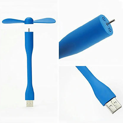 Mini USB bamboo dragonfly bendable fan with silicone blades for safe, portable cooling