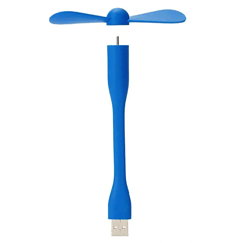 Mini USB bamboo dragonfly bendable fan with silicone blades for safe, portable cooling