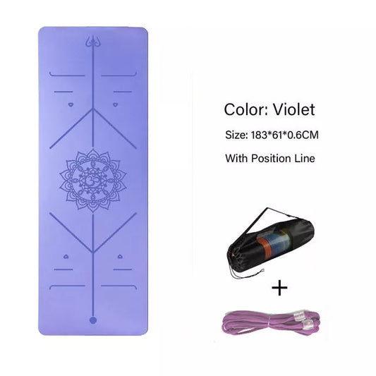 Double-layer TPE yoga mat with non-slip surface in various colors