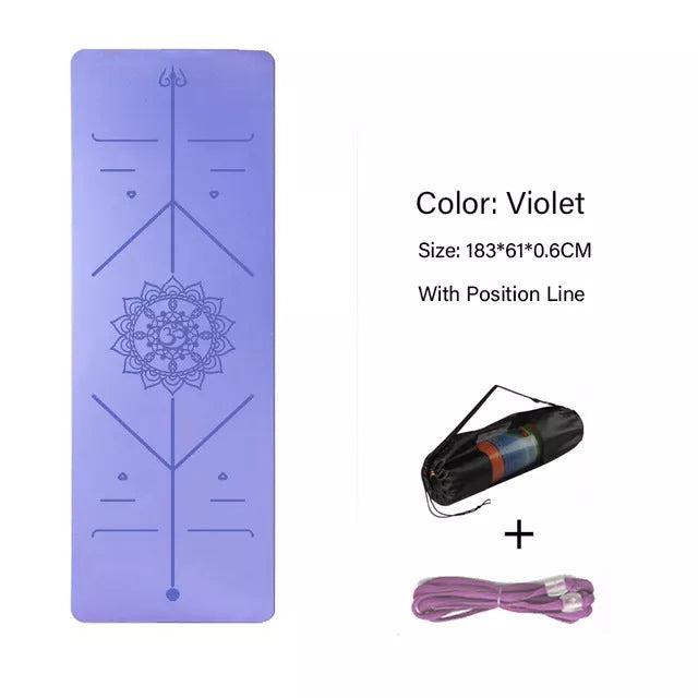 Double-layer TPE yoga mat with non-slip surface in various colors