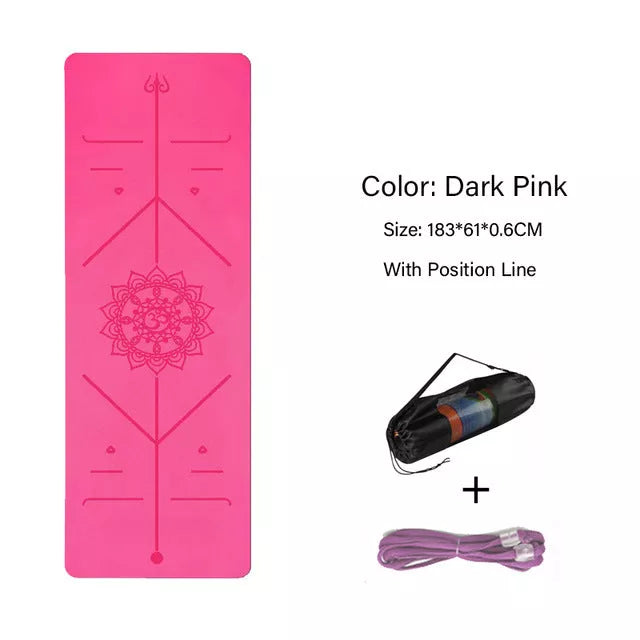 Double-layer TPE yoga mat with non-slip surface in various colors