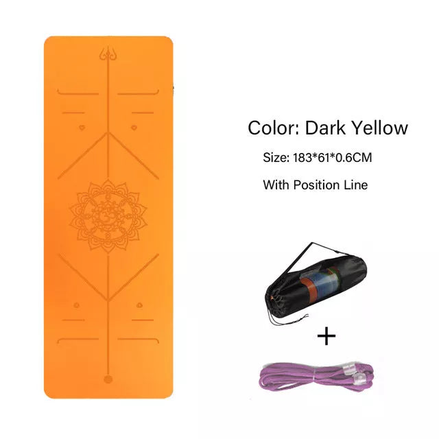 Double-layer TPE yoga mat with non-slip surface in various colors