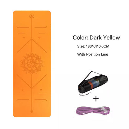 Double-layer TPE yoga mat with non-slip surface in various colors