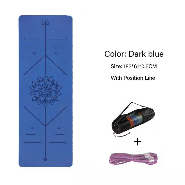Double-layer TPE yoga mat with non-slip surface in various colors