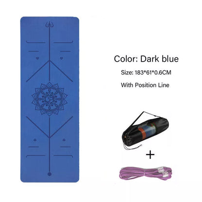 Double-layer TPE yoga mat with non-slip surface in various colors