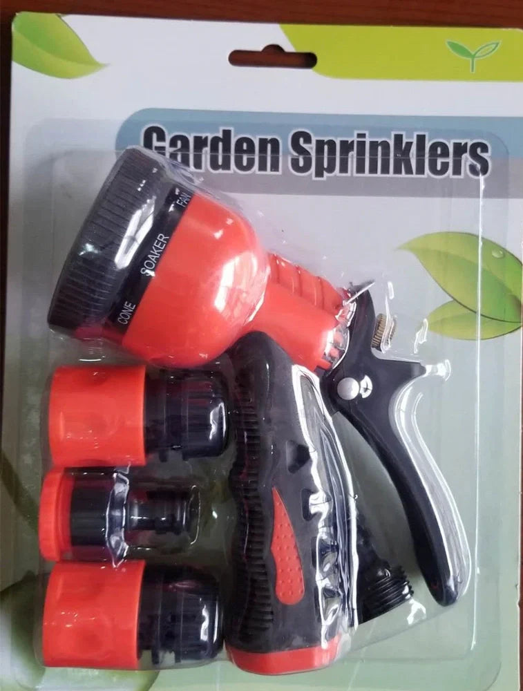Green all-metal garden spray gun with adjustable nozzle and ergonomic trigger grip