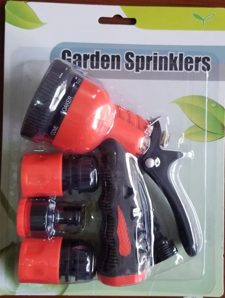 Green all-metal garden spray gun with adjustable nozzle and ergonomic trigger grip