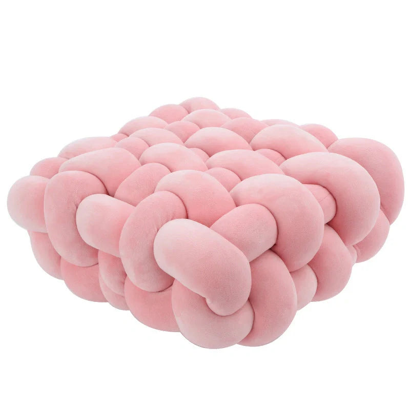 Creative Home Woven Square Plush Cushion in various colors with novel weaving design