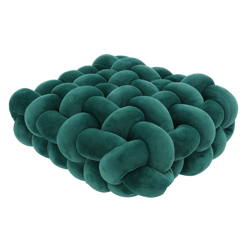 Creative Home Woven Square Plush Cushion in various colors with novel weaving design