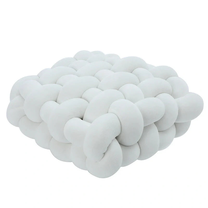 Creative Home Woven Square Plush Cushion in various colors with novel weaving design