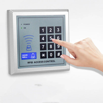 Secure access control system with keypad, RFID cards, and metal housing for home and office security