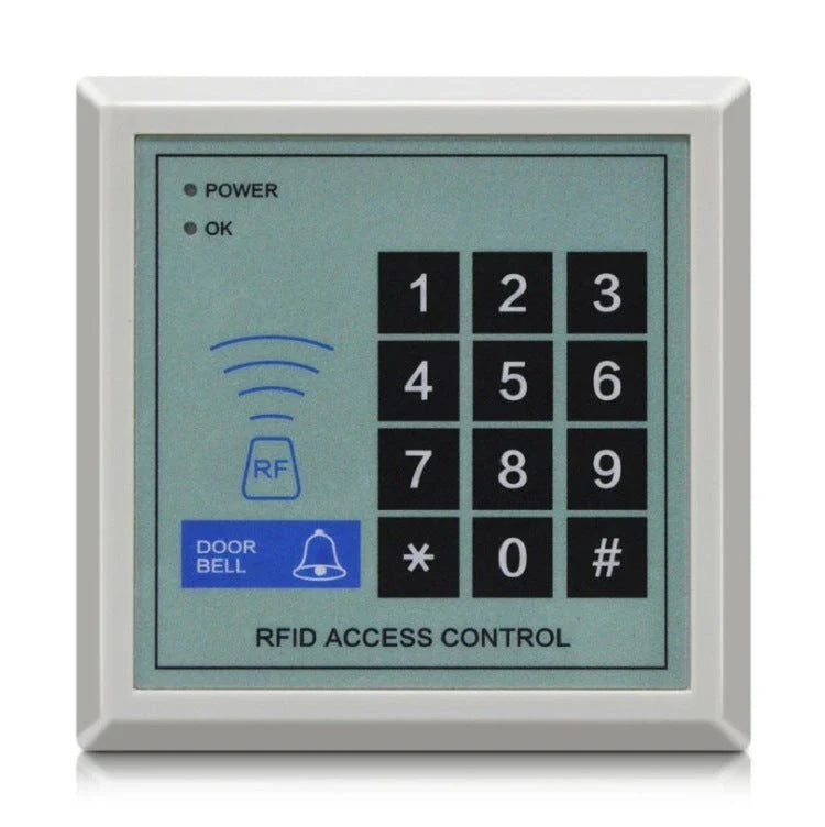 Secure access control system with keypad, RFID cards, and metal housing for home and office security