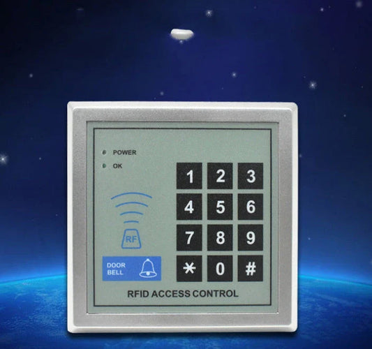 Secure access control system with keypad, RFID cards, and metal housing for home and office security