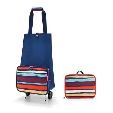 Collapsible shopping tote bag made of durable 600D encrypted Oxford cloth, with reinforced bottom tug strap for hands-free carrying