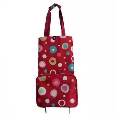 Collapsible shopping tote bag made of durable 600D encrypted Oxford cloth, with reinforced bottom tug strap for hands-free carrying
