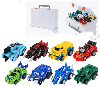 Transforming robot car toy with bounce action and multiple car modes