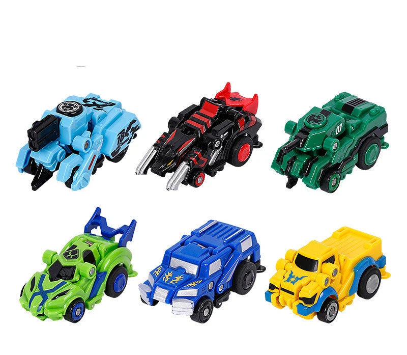 Transforming robot car toy with bounce action and multiple car modes