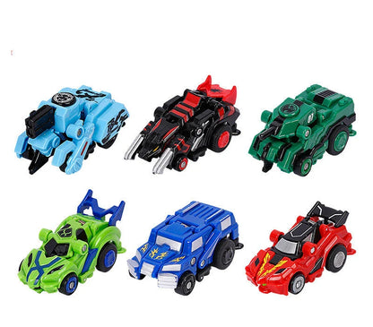 Transforming robot car toy with bounce action and multiple car modes