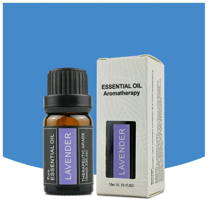 10ml essential oil bottle for aromatherapy in various scents including lavender, rose, and chamomile