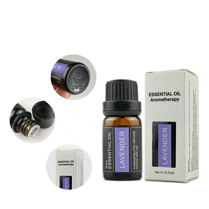 10ml essential oil bottle for aromatherapy in various scents including lavender, rose, and chamomile