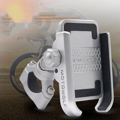 CS-622 mobile phone holder for bicycle motorcycle and electric vehicle, available in Black or Silver