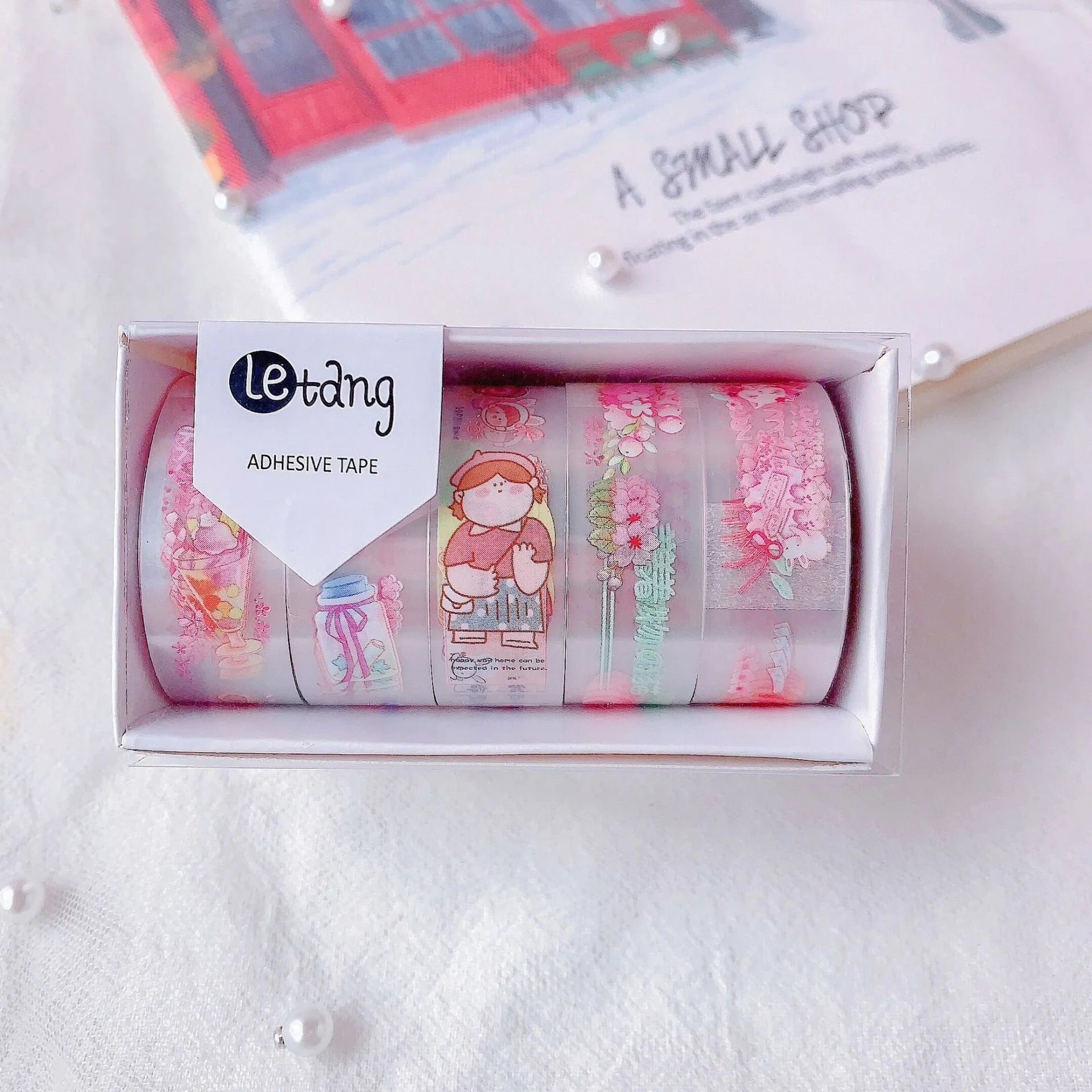 Creative hand account stickers with dinosaur, duck, cat, and rabbit designs on 1.5 cm washi paper tape