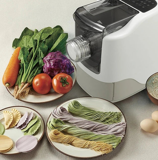 Automatic Pasta Maker with 13 noodle molds for effortless homemade pasta creation