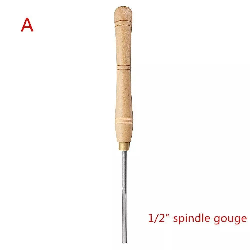 8-piece wooden box-mounted steel turning tool set with chrome vanadium alloy steel construction for woodworking