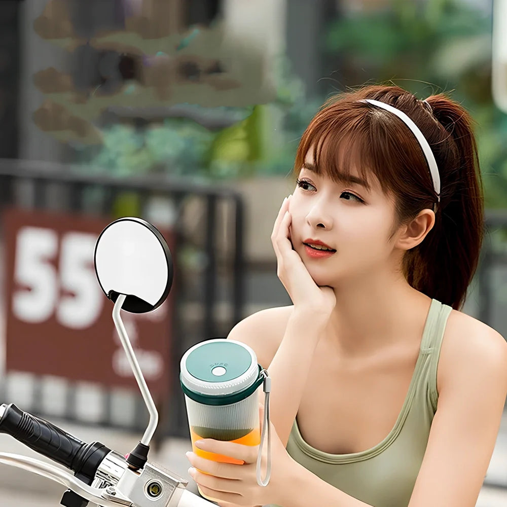 Pink portable USB rechargeable electric juicer cup, 98x98x187mm with 400mL capacity and PP food-grade material