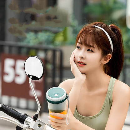 Pink portable USB rechargeable electric juicer cup, 98x98x187mm with 400mL capacity and PP food-grade material