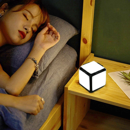 Versatile square LED night light with adjustable brightness and flip-out design for customizable lighting in any room