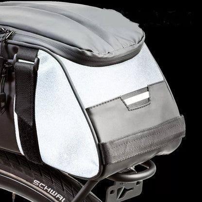 Waterproof mountain bike rear shelf bag with reflective design for safety