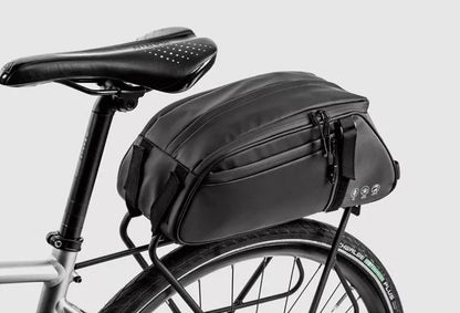 Waterproof mountain bike rear shelf bag with reflective design for safety