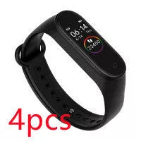 Smart bracelet with color screen displaying heart rate and fitness metrics